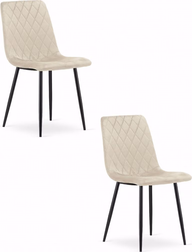 Valora TURIN Sedia Beige Velvet x2 - Elegante coppia di sedie beige