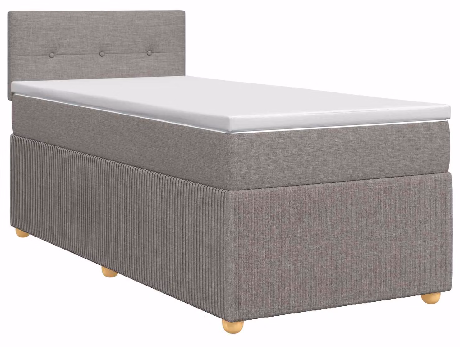 Letto a molle con materasso e testata Taupe 90 x 190 cm in tessuto