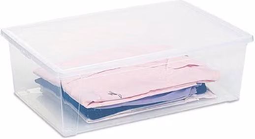 Set di 20 contenitori Easy Box con coperchio PLASTMECCANICA, colore trasparente, L: 60 cm, P: 40 cm, H: 18 cm