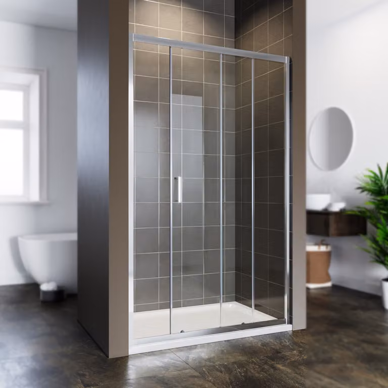 Porta scorrevole per doccia Doccia a incasso Porta per doccia Vetro di sicurezza ESG Shower 100x185cm