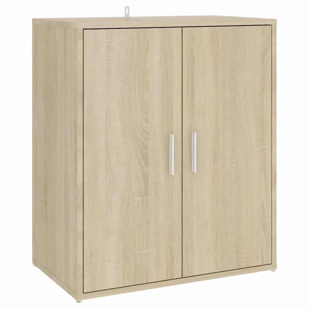 Scarpiera moderna con ante a battente in legno MDF marrone e beige per ingresso, corridoio o soggiorno, L: 60 cm, P: 35 cm, H: 70 cm – 2