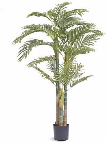 VEVOR Albero Artificiale Palma di Canna Dorata e Verde, Pianta Finta Realistica in PE con Vaso, Altezza: 198,1 cm