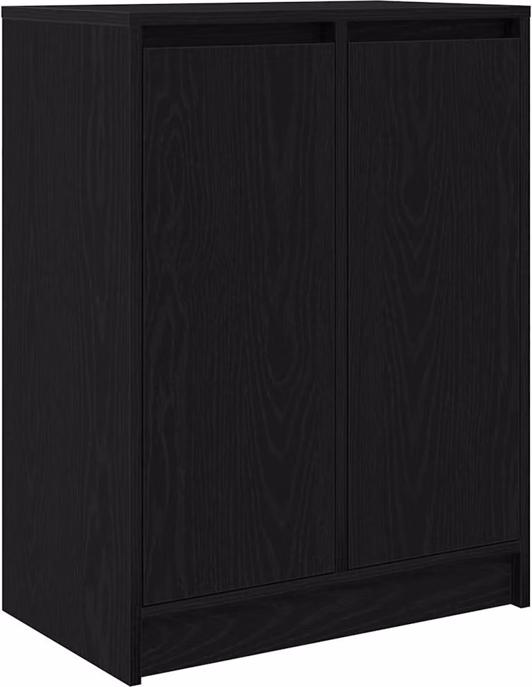 Credenza Rovere Nero 57x34x76 cm in Legno Multistrato