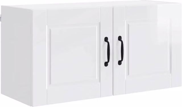 Armadio da cucina a parete moderno con ripiani 80 x 31 x 40 cm elegante finitura in legno ingegnerizzato bianco lucido 02_0054284