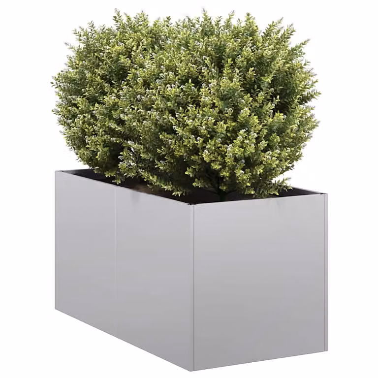 Fioriera vidaXL in acciaio zincato grigio L: 80 cm, P: 40 cm, H: 40 cm