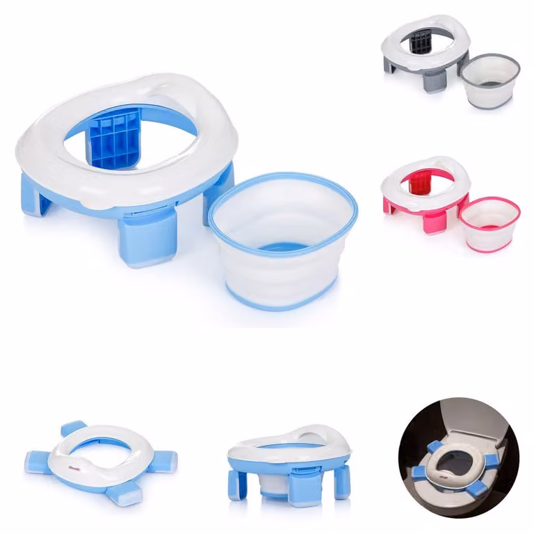 Chipolino toilet trainer 2 in 1 Viaggio navicella pieghevole forma ergonomica blu
