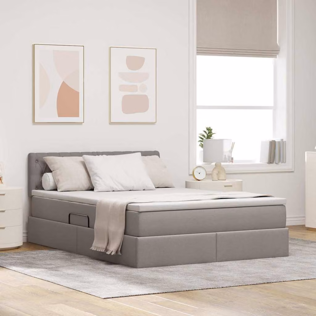 Letto con contenitore e materasso Talpa vidaXL in velluto L/P/H: 140 x 200 x 88 cm – 1