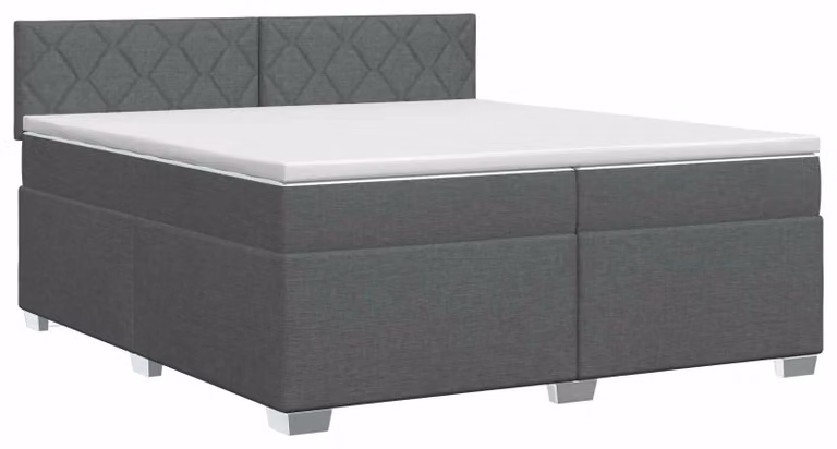 Letto a molle con materasso grigio scuro 200 x 200 cm in tessuto