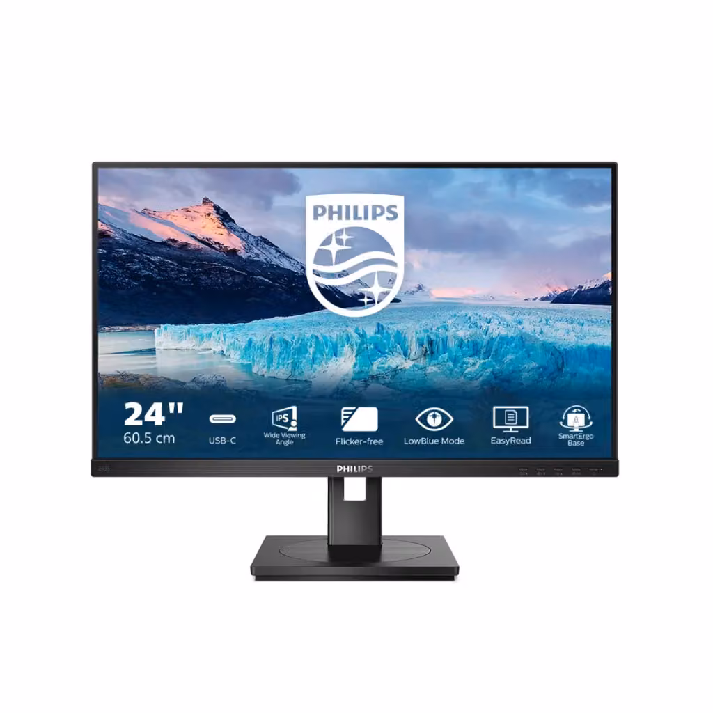 Monitor Philips S-Line 243S1/00 da 23,8 pollici con pannello IPS Full HD, frequenza di 75Hz e docking USB-C, colore nero – 2