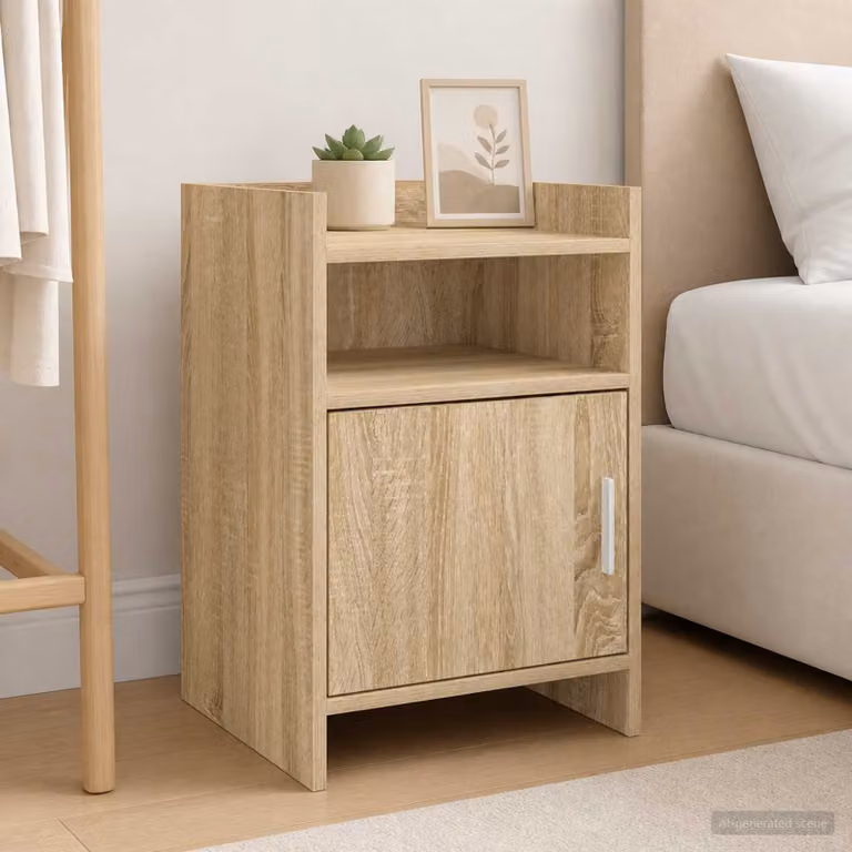 Comodino vidaXL in Rovere Sonoma e Legno Ingegnerizzato, Marrone, L 40 x P 36 x H 60 cm