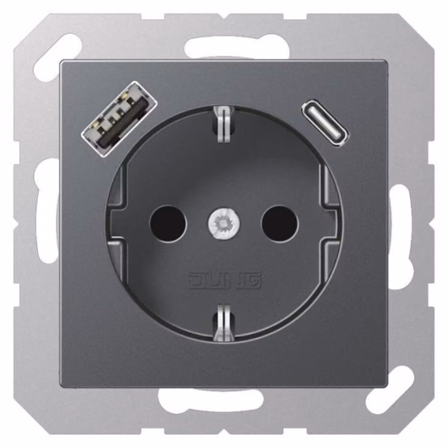 Jung SCHUKO Presa di corrente con USB tipo AC A1520-15CAANM (A1520-15CAANM)