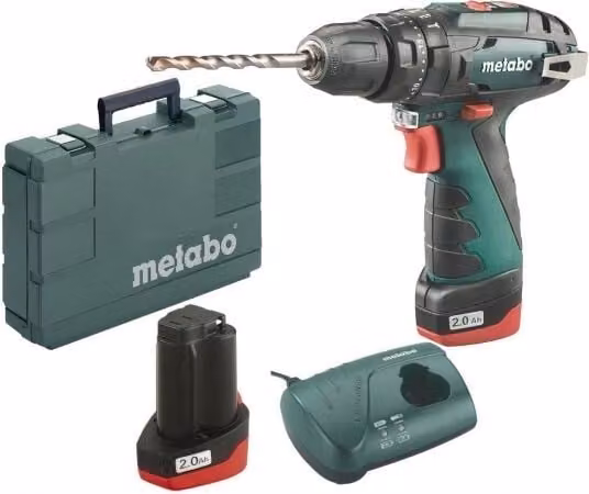 Metabo PowerMaxx SB Basic (600385500) Trapano a percussione a batteria2x10,8V/2Ah Li-Ion; caricabatterie LC 40; valigetta in plastica