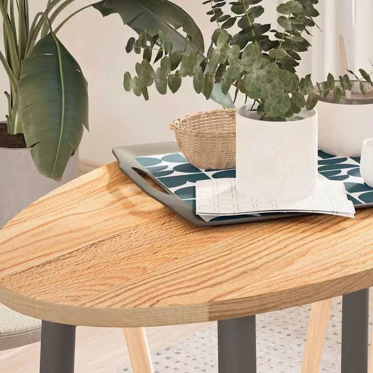 Piano per tavolo ovale in rovere massello vidaXL, colore marrone, L: 100 cm, P: 50 cm, H: 2 cm