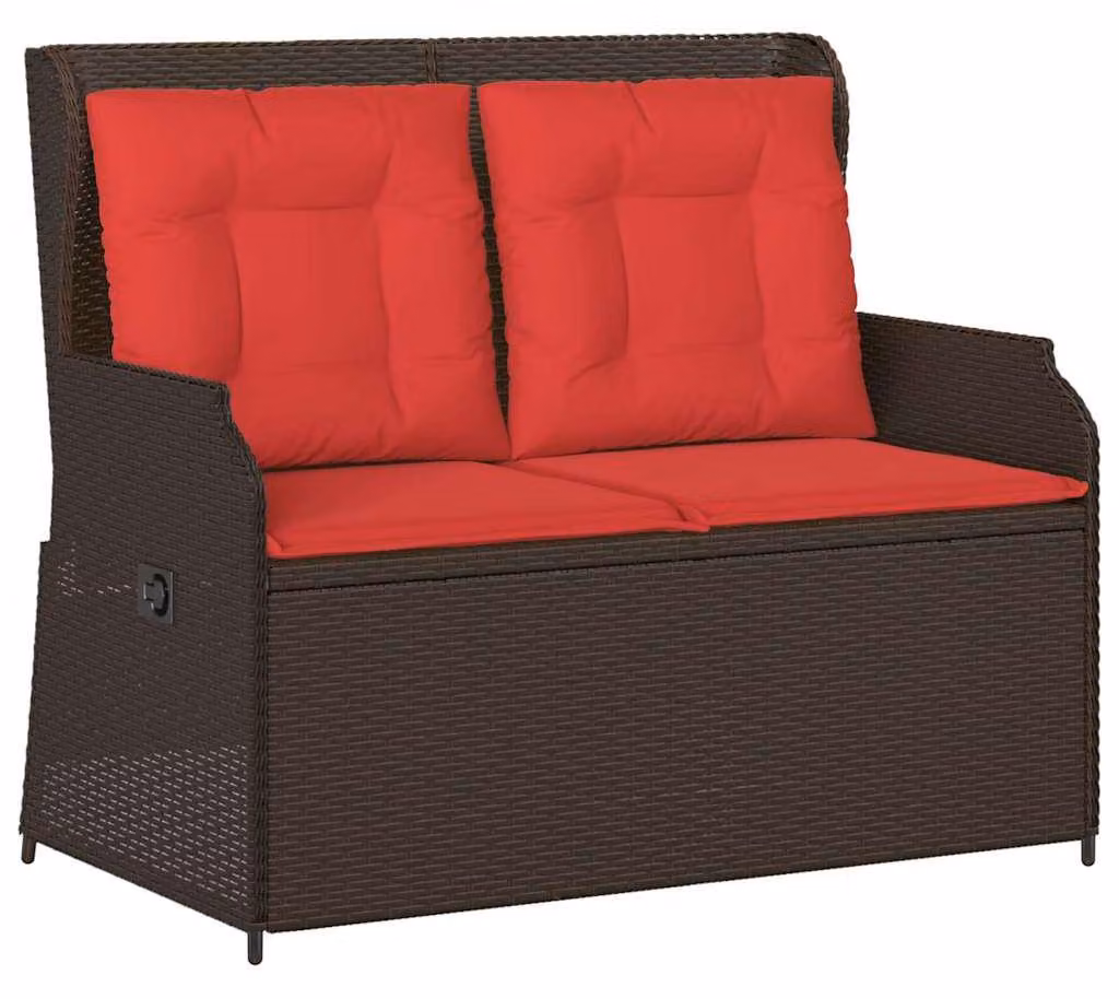 Panchina da giardino Marrone polyrattan