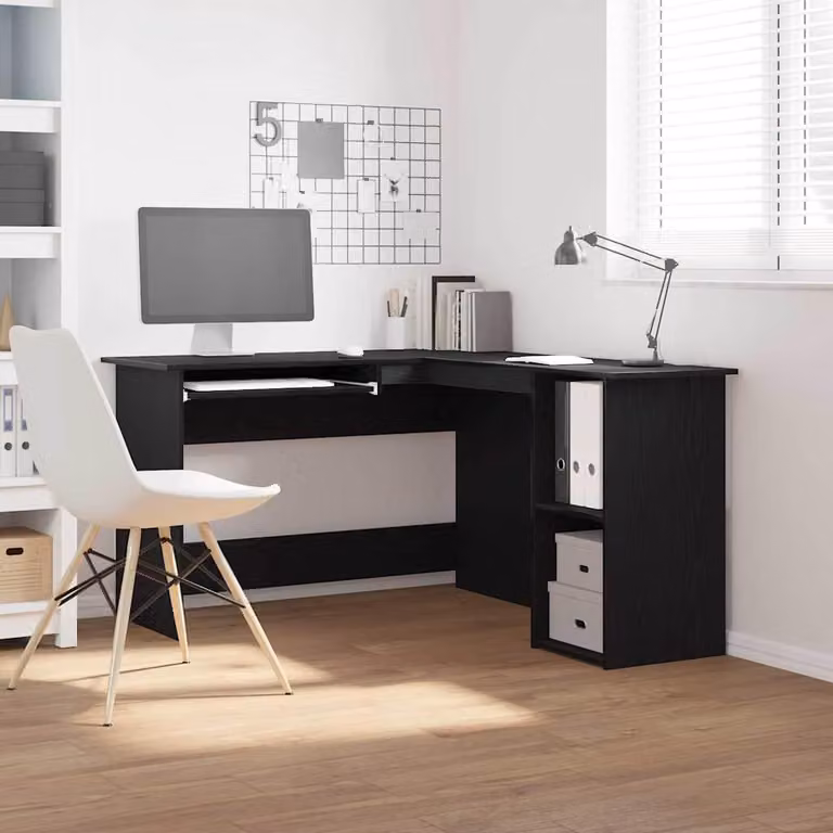 Maison Exclusive - Scrivania angolare effetto rovere nero 120 x 140 x 75 cm
