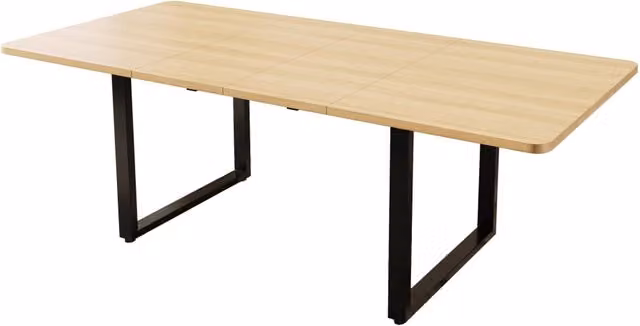 Tavolo da pranzo allungabile 140-220x80 cm, MDF, gambe in metallo, stile semplice, colore rovere