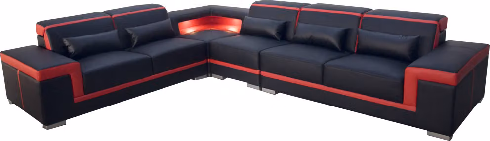 XXL Couch Ecke Ledersofa Wohnlandschaft Garnitur Design Modern Sofa L-Form G8020B