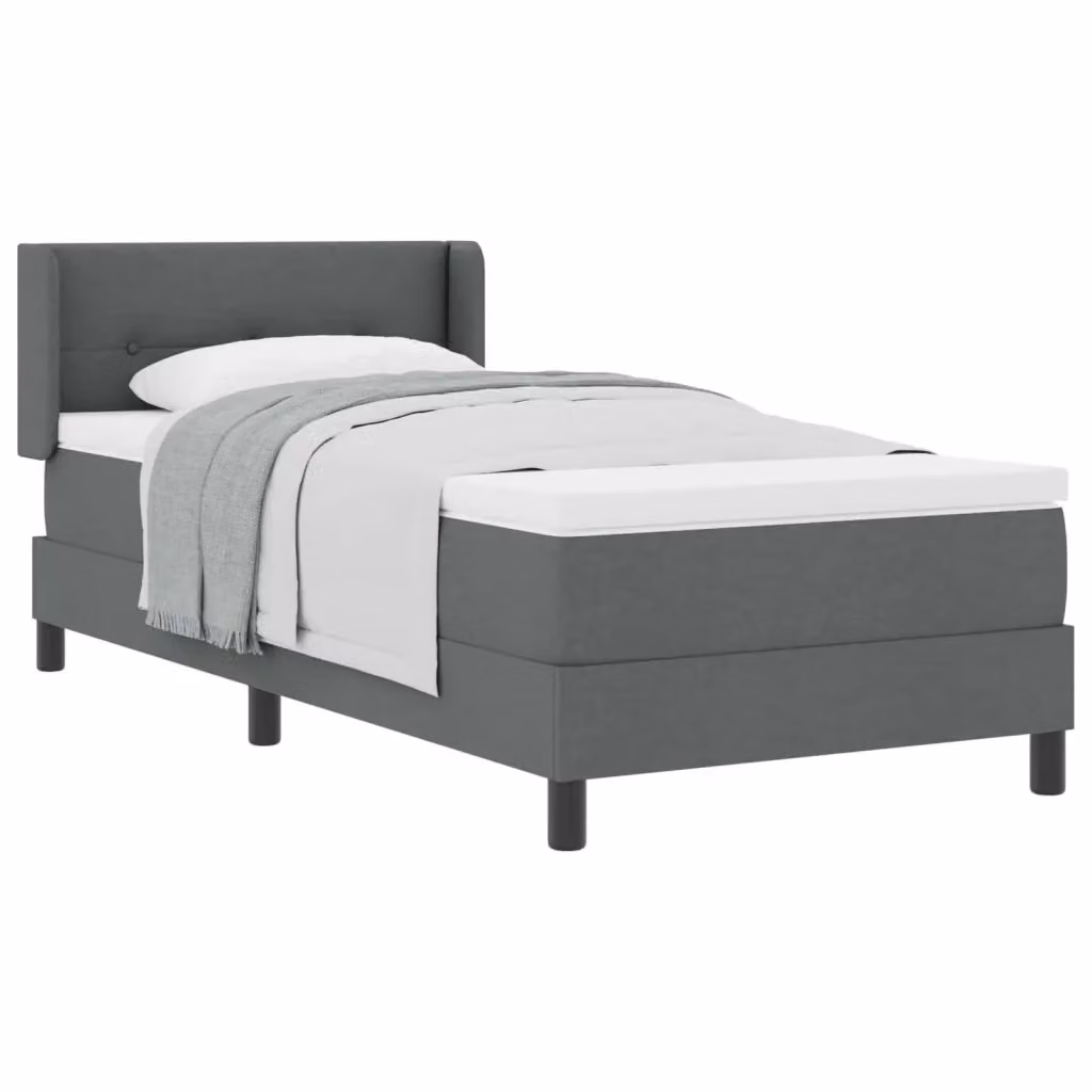 Letto a molle con testiera vidaXL in tessuto grigio L: 200 cm, P: 100 cm, H: 88 cm – 2