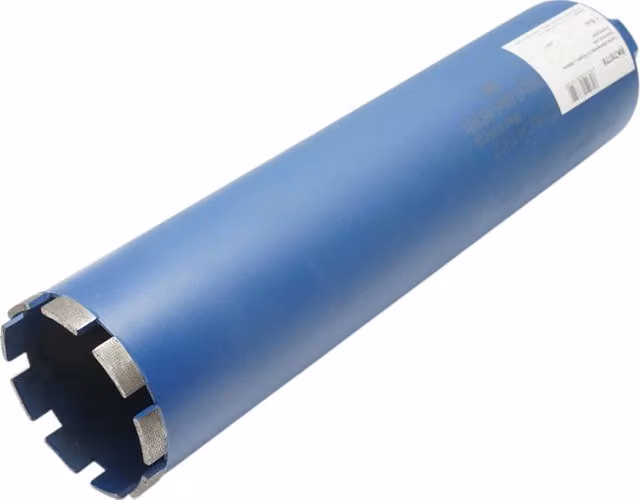 Corona diamantata Breckner Germany per foratura a umido su calcestruzzo e mattoni, Diametro: 102 mm, L/P/H: 102 x 450 mm, con filettatura interna 1-1/4 UNC, Colore: blu