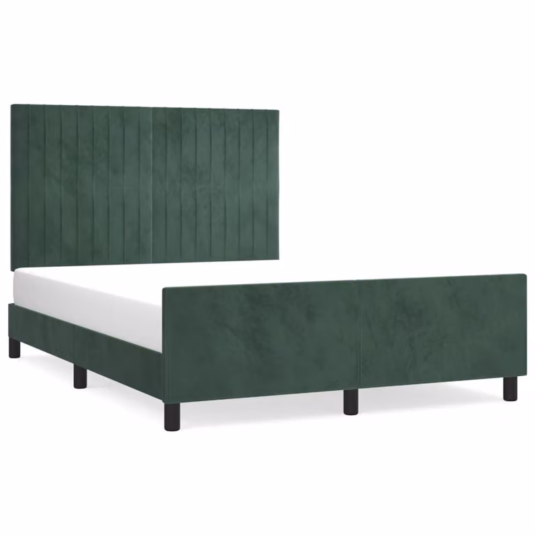 Giroletto senza Materasso Verde Scuro 140x190 cm in Velluto