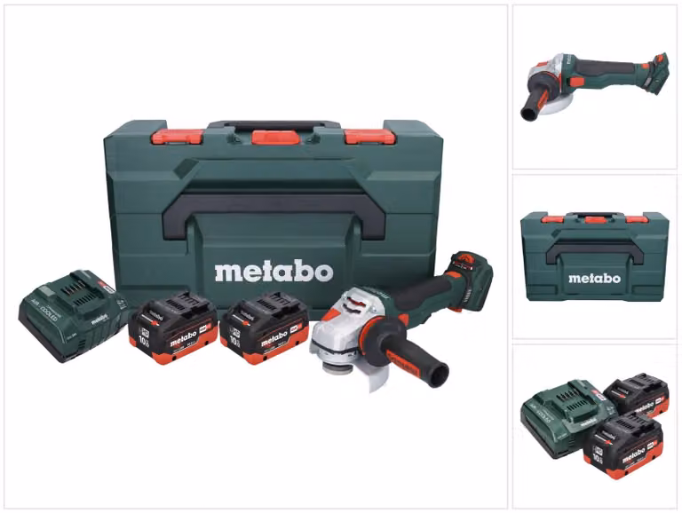 Metabo WVB 18 LTX BL 15-125 Smerigliatrice angolare a batteria Quick 18 V 125 mm Brushless + 2 batterie 10,0 Ah + caricabatteria + metaBOX