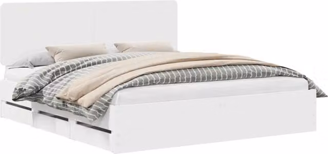 Letto matrimoniale | Letto per adulti | Struttura del letto Bianco 180 x 200 cm Legno Ingegnerizzato