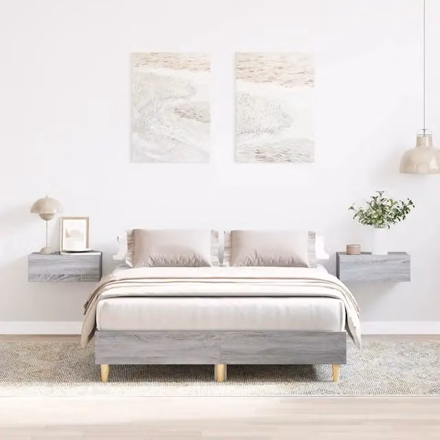 Giroletto senza Materasso-Struttura Letto Grigio Sonoma 120x200 cm Truciolato