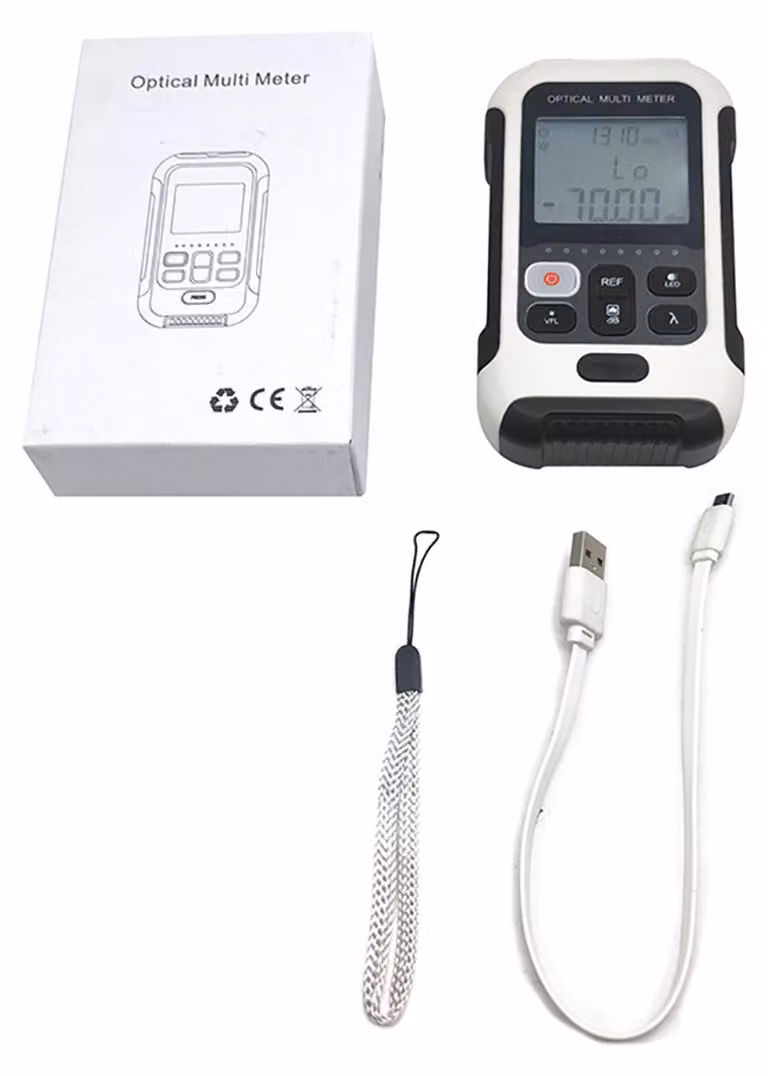 Misuratore di potenza in fibra ottica, portatile, 4 in 1, digitale, ricaricabile, 70–+10 dBm Tester per la tecnologia delle comunicazioni
