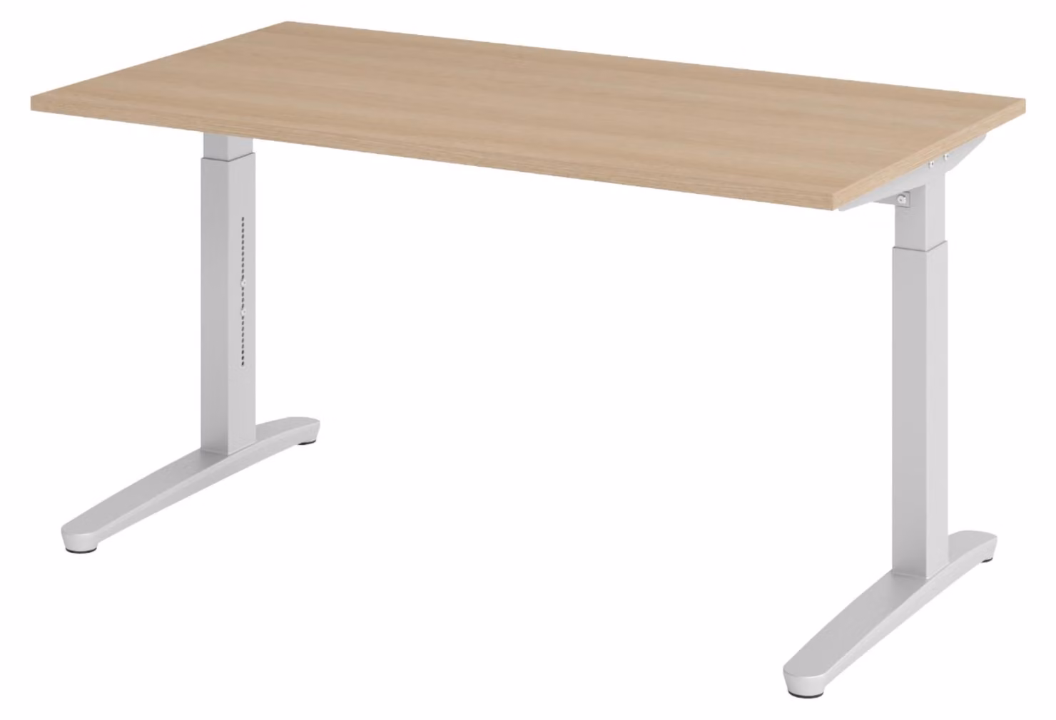 Scrivania bümö Serie XB - Struttura: argento, finitura: rovere, dimensioni: 140 x 80 cm