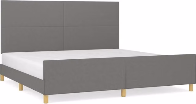 Letto matrimoniale | Letto per adulti | Giroletto senza Materasso Grigio Scuro 200x200 cm Tessuto