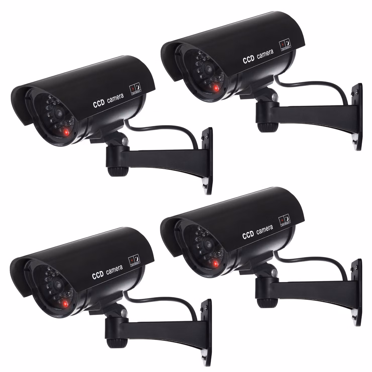 4x telecamera fittizia con LED lampeggiante IR1100 B IR per esterni nero