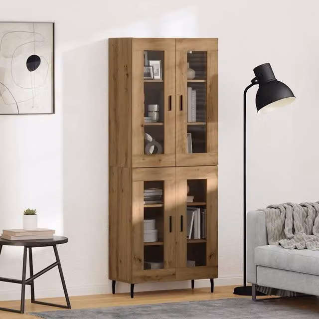 Credenza 2 pz Rovere artigianale 69,5 x 34 x 180 cm 3403181
