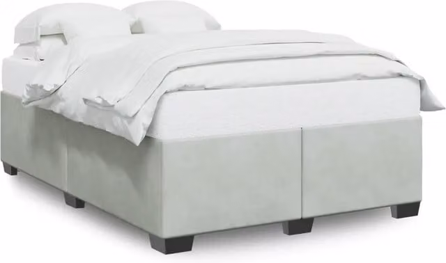 Letto matrimoniale | Letto per adulti | Giroletto senza Materasso Grigio Chiaro 160x200 cm Velluto