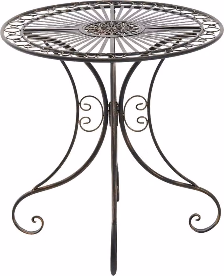 Elegante tavolo da giardino - Design nostalgico - Robusto e compatto - Ferro, superficie patinata