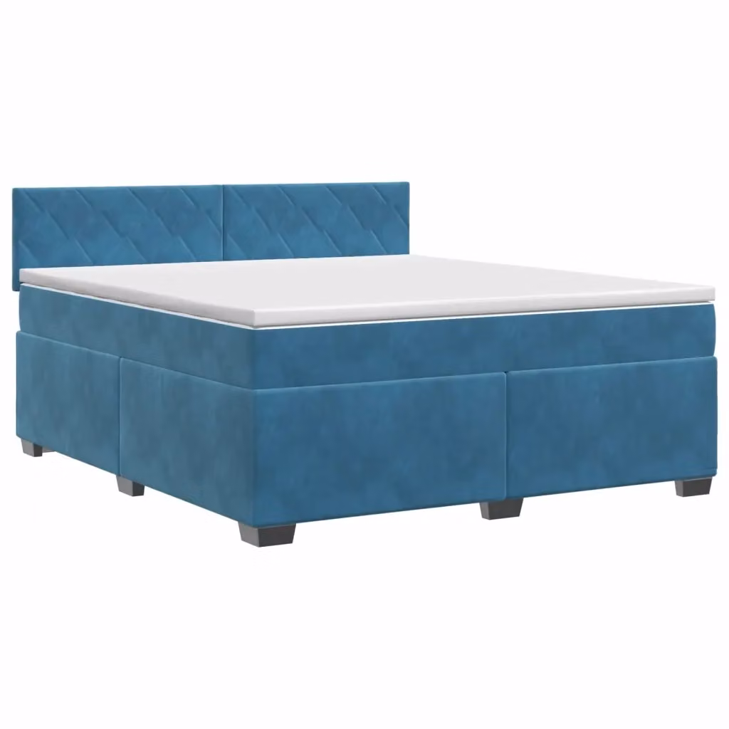 Letto box spring con materasso ibrido vidaXL in velluto blu scuro L/P: 180 x 200 cm – 2