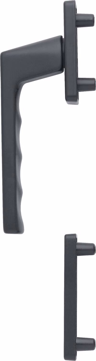 Set di maniglie per finestre HOPPE TOULON, esterno alto, alluminio nero opaco