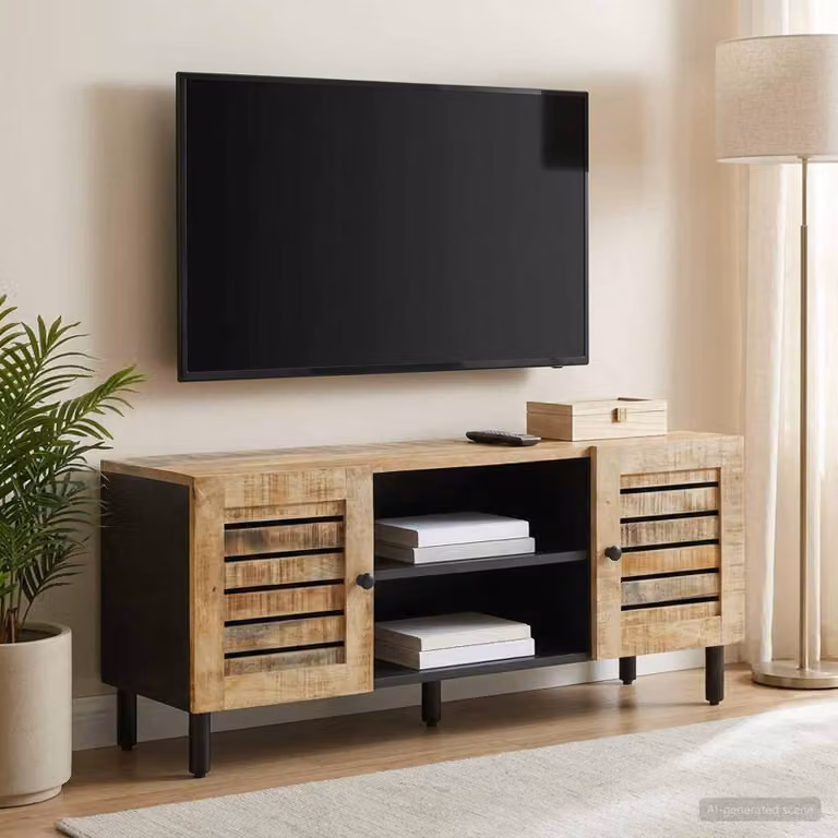Armadio di stoccaggio moderno vidaXL in legno di mango marrone L: 105 cm, P: 33 cm, H: 46 cm