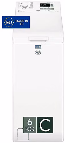Lavatrice a caricamento dall'alto Electrolux EW6T526C, Capacità 6 kg, 1200 rpm, Bianco, Profondità: 60 cm, Classe C