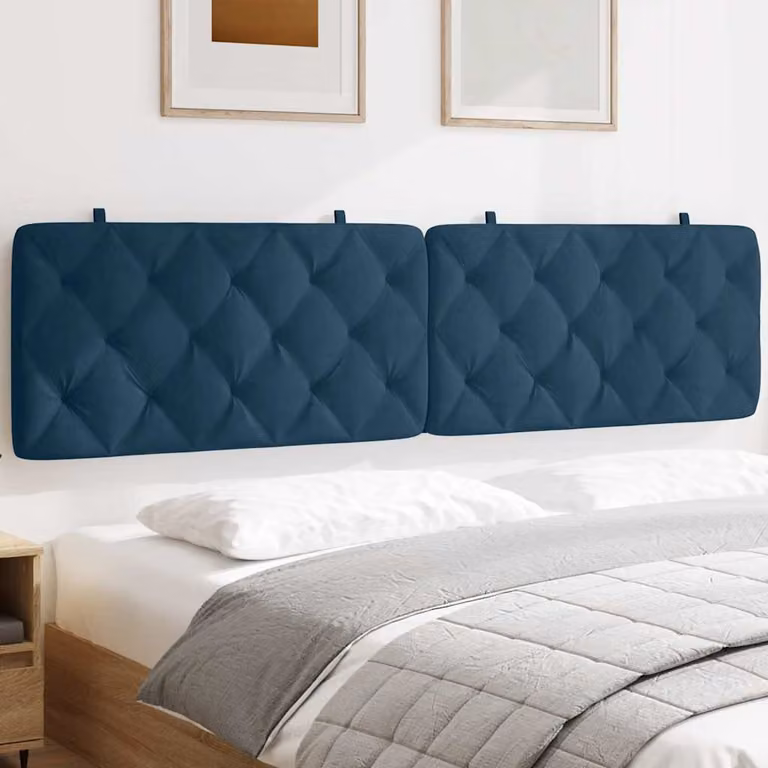 Cuscino Testiera vidaXL in Velluto Blu, L: 200 cm