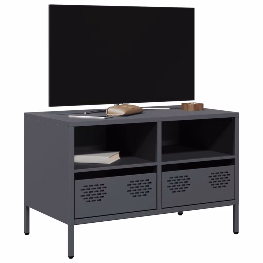 Mobile TV vidaXL in acciaio antracite L: 68 cm, P: 39 cm, H: 43,5 cm