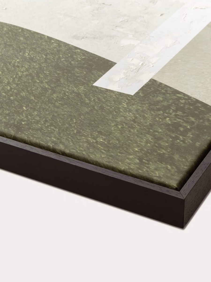 Quadro astratto Weels dipinto Kenay Home, L: 120 cm, H: 80 cm, multicolore beige, verde e nero su tela – 2