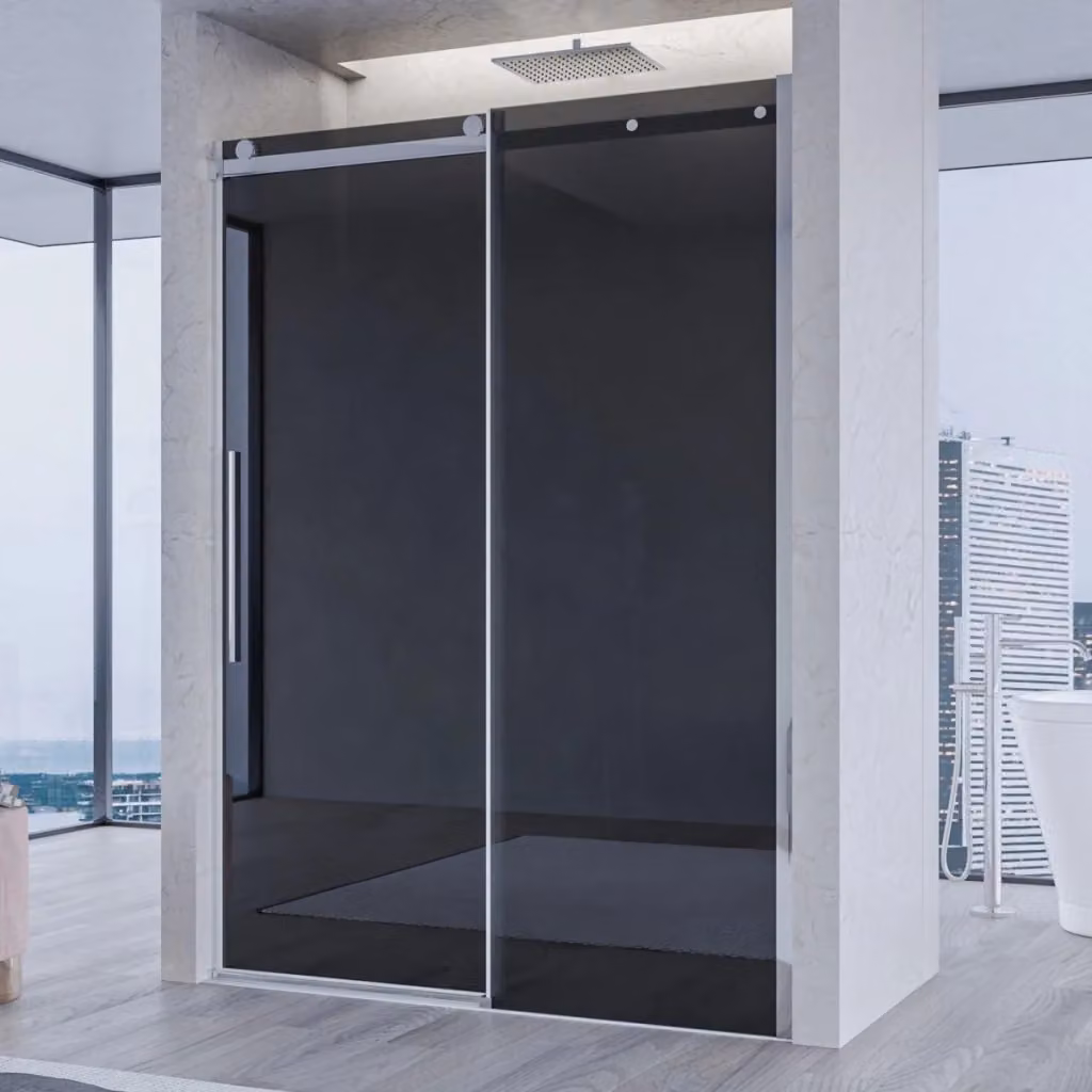 Porta doccia scorrevole Euclide Olimpo Docce con vetro fumè anticalcare, L: 120 cm, H: 195 cm, Spessore: 8 mm – 2