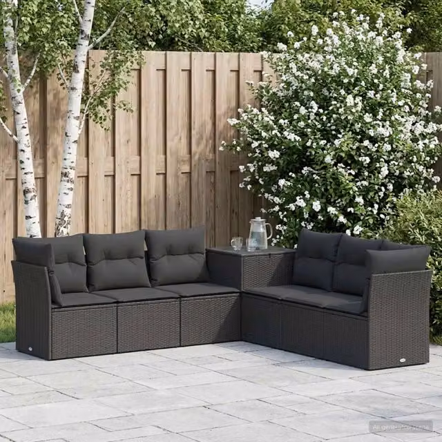 Set di divani 7 pz Nero 234 x 234 x 85 cm 3448754