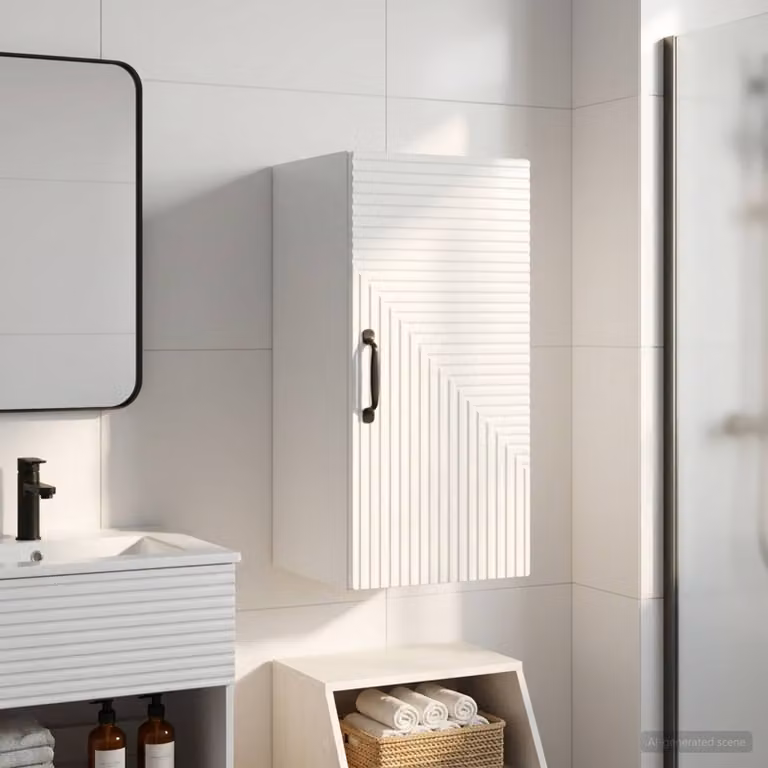 Armadio da bagno a muro vidaXL HAARLEM Bianco Lucido L: 30 cm, P: 31 cm, H: 59 cm