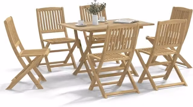 Set da Pranzo da Giardino 7 pz in Legno Massello di Acacia 3214237