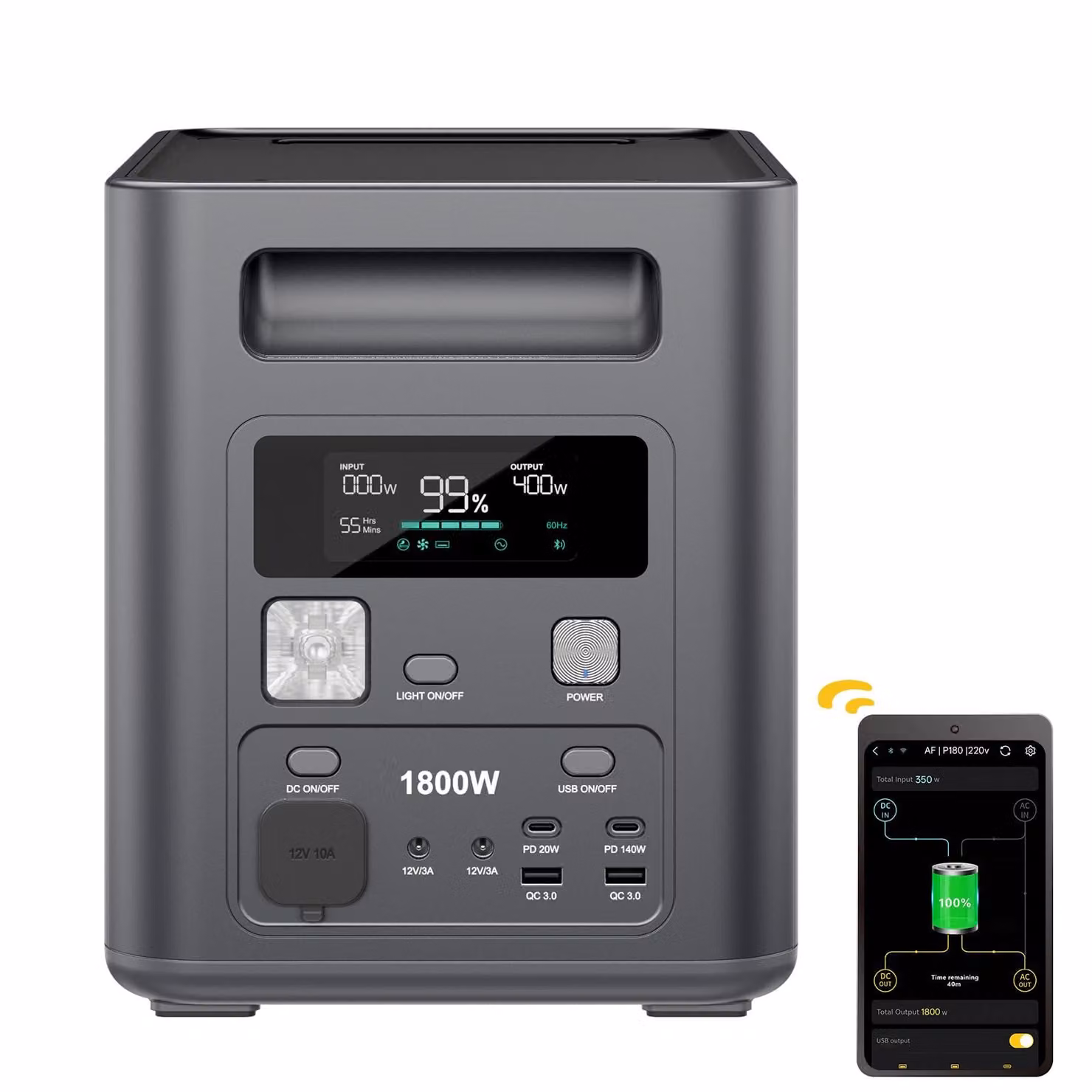 AFERIY Nomad1800 1800 W 1024 Wh Power Station portatile, ricarica in 1 ora, 9 uscite, UPS