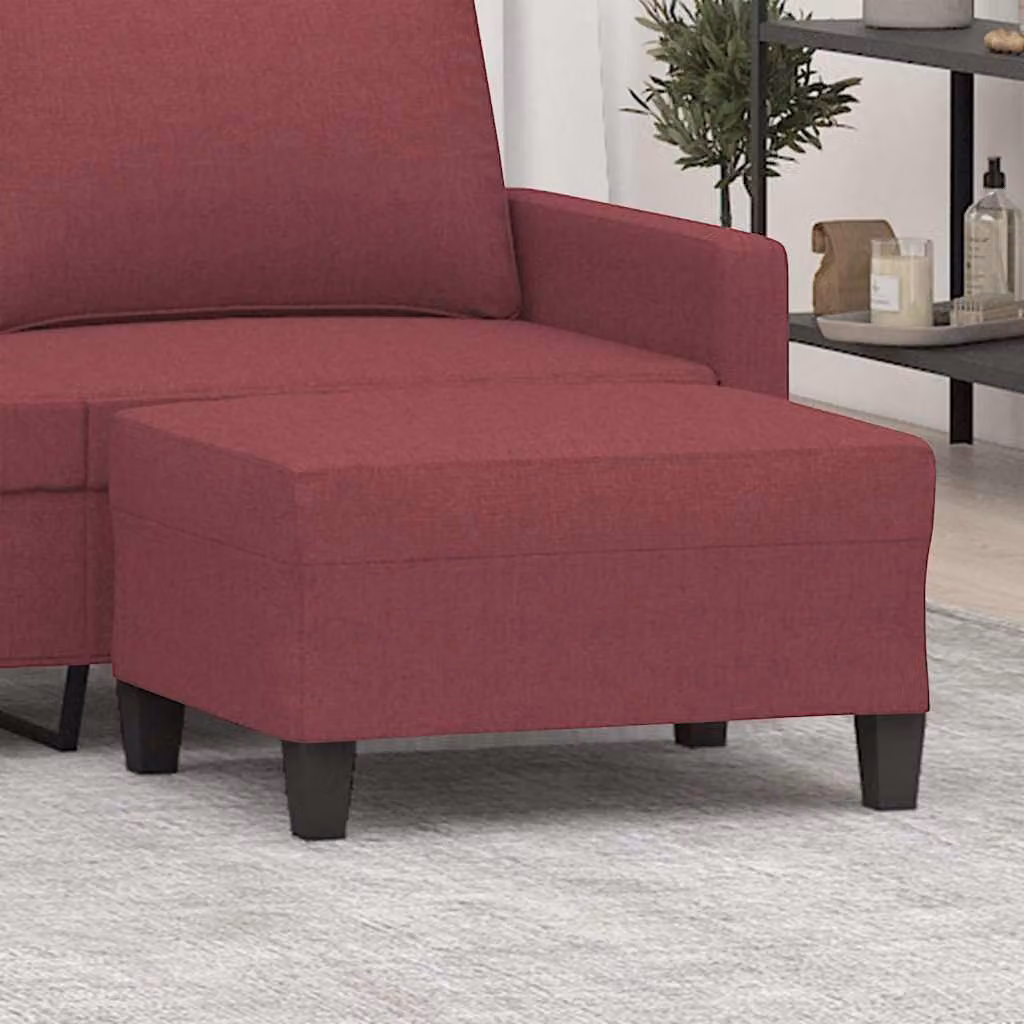 Poggiapiedi vidaXL in tessuto rosso, L: 70 cm, P: 55 cm, H: 41 cm