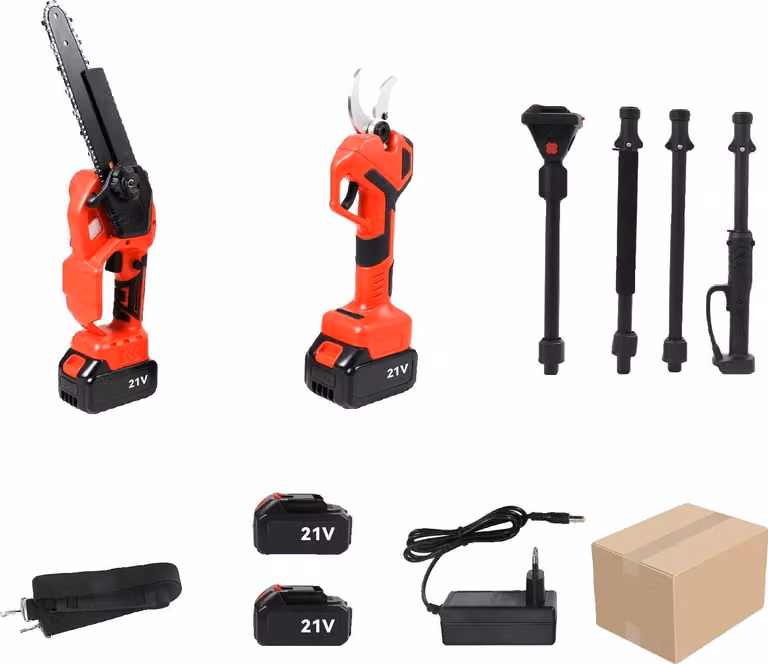motosega elettrica telescopica 3 in 1, motore senza spazzole, dimensione 8 pollici, display digitale, Con 2XBatteria