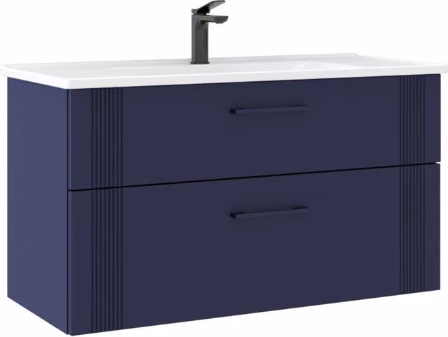 Mobile lavabo "Bari 100 v2" - 100 x 45 x 55 cm - Blu navy opaco