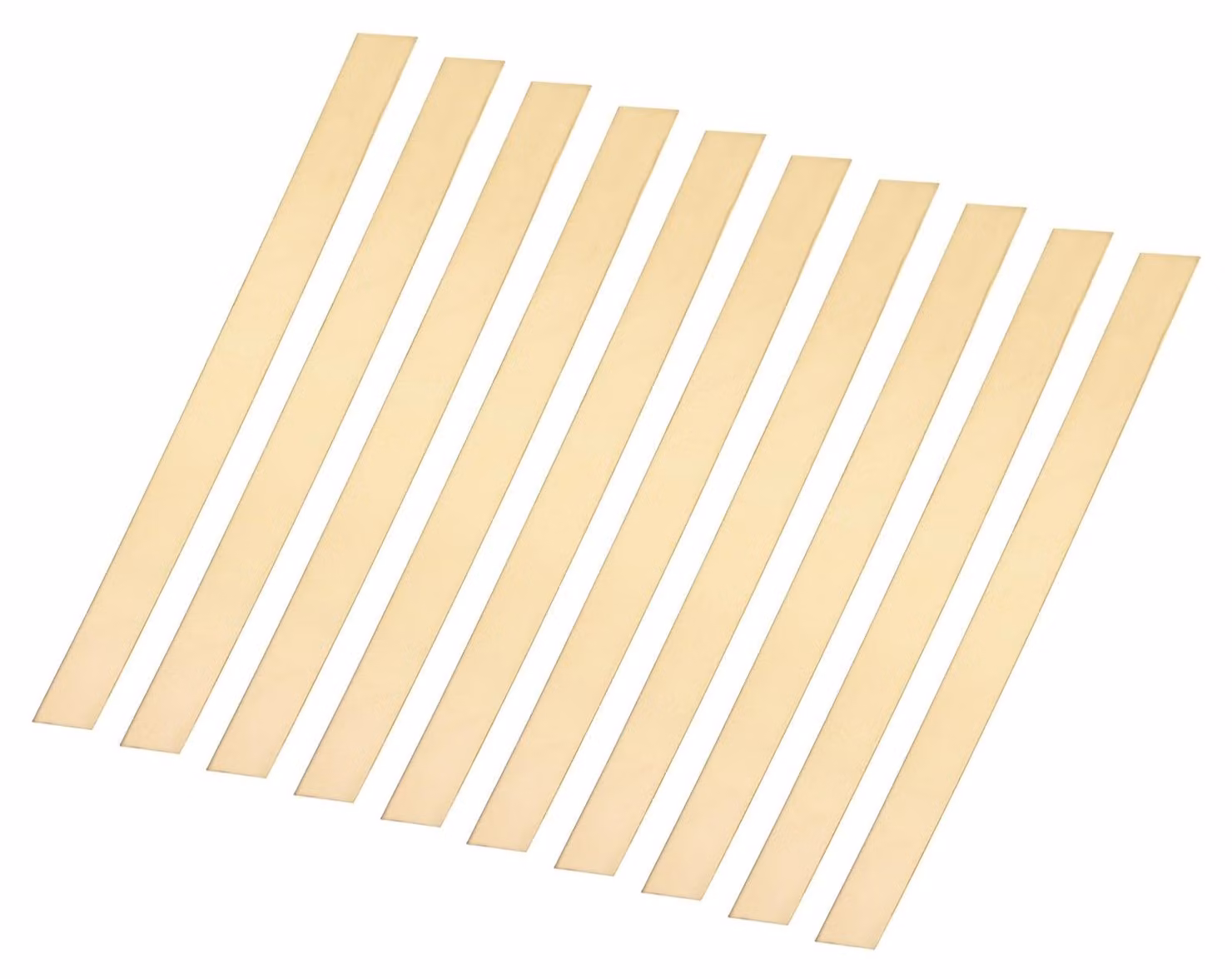 Barre piatte in ottone, confezione da 10, dimensioni 0,1 x 25,5 x 305 mm, modello H62